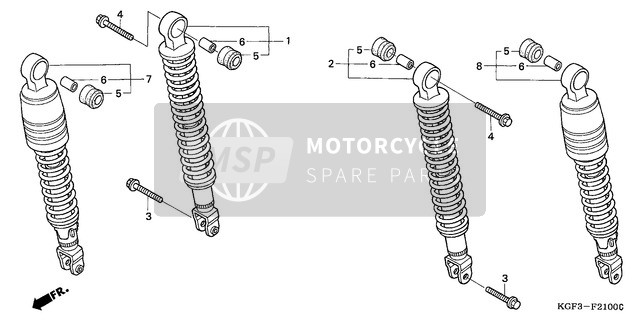 Honda NES125 2000 Posterior Amortiguar para un 2000 Honda NES125